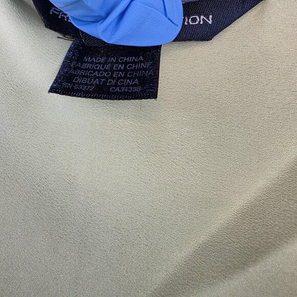 French Connection Tank Top Shirt Womens 2 Yellow Blue Colorblock Striped Blouse - Picture 3 of 7